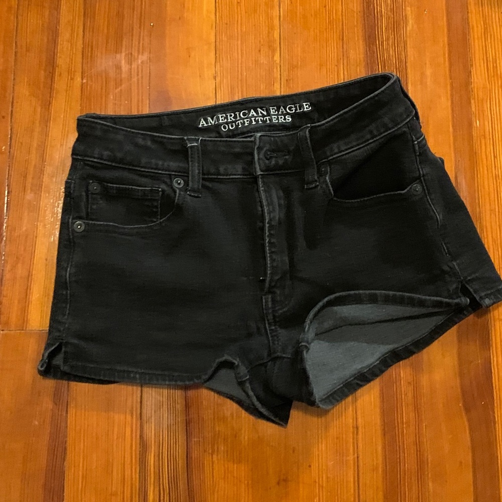 American eagle black jean shorts